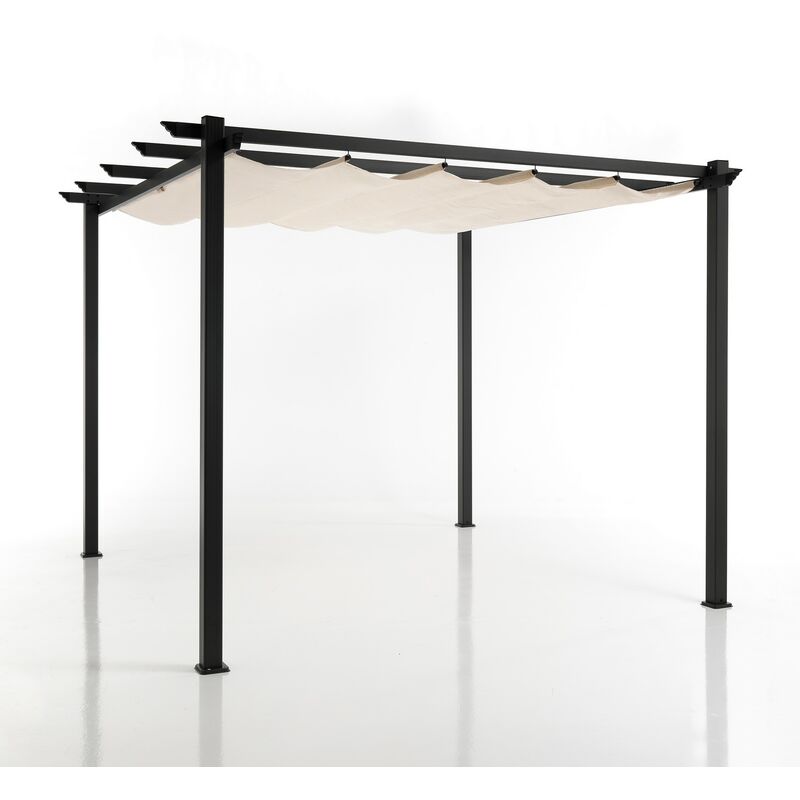 foto del prodotto gazebo in alluminio grigio telo in poliestere cm. 300 x 300 x h.225