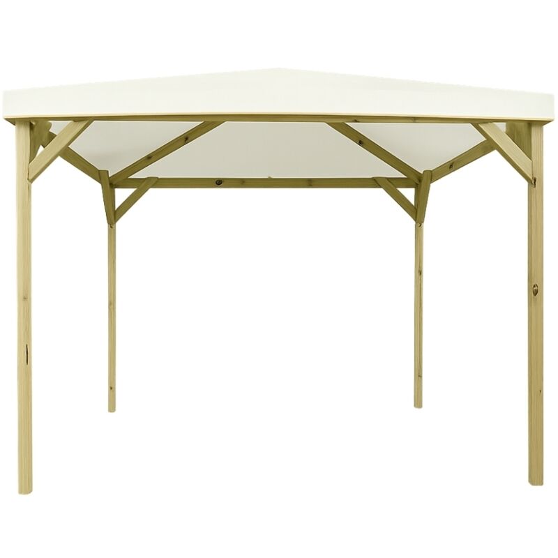 foto del prodotto gazebo in legno joy 3x3 completo di telo ombreggiante in poliestere