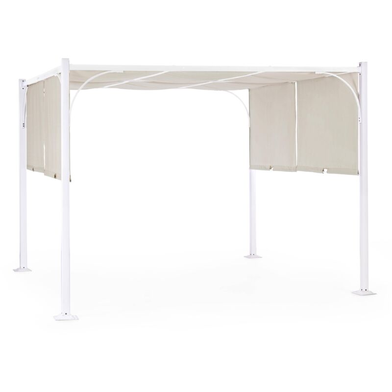 foto del prodotto gazebo moderno per giardino e veranda slide , pergolato scorrevole di design 3 x 3 mt bianco