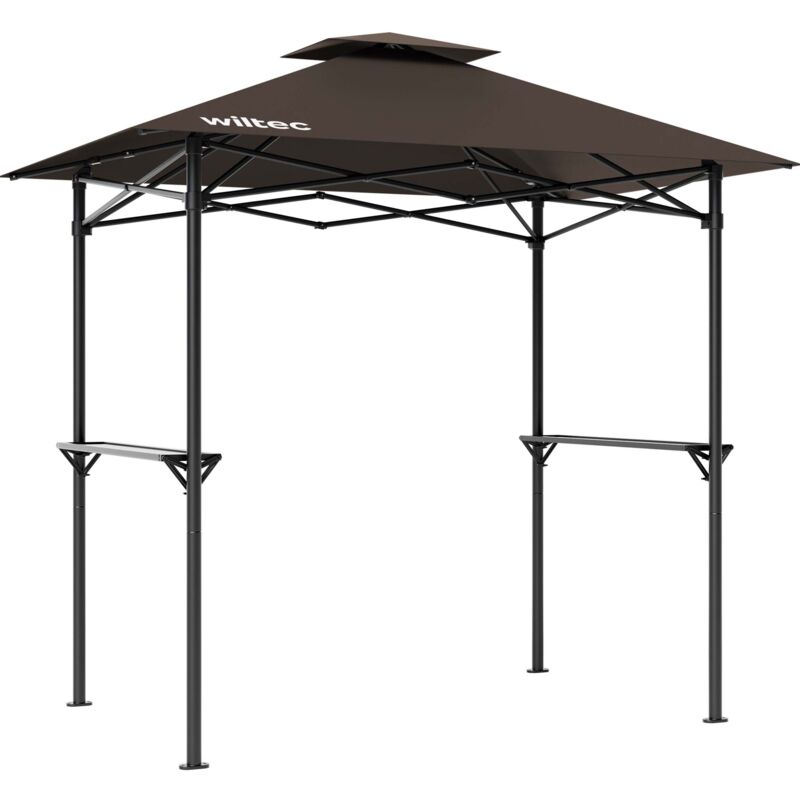 foto del prodotto gazebo per barbecue color caff 2,45 x 1,52 m con telone di copertura e due ripiani wiltec