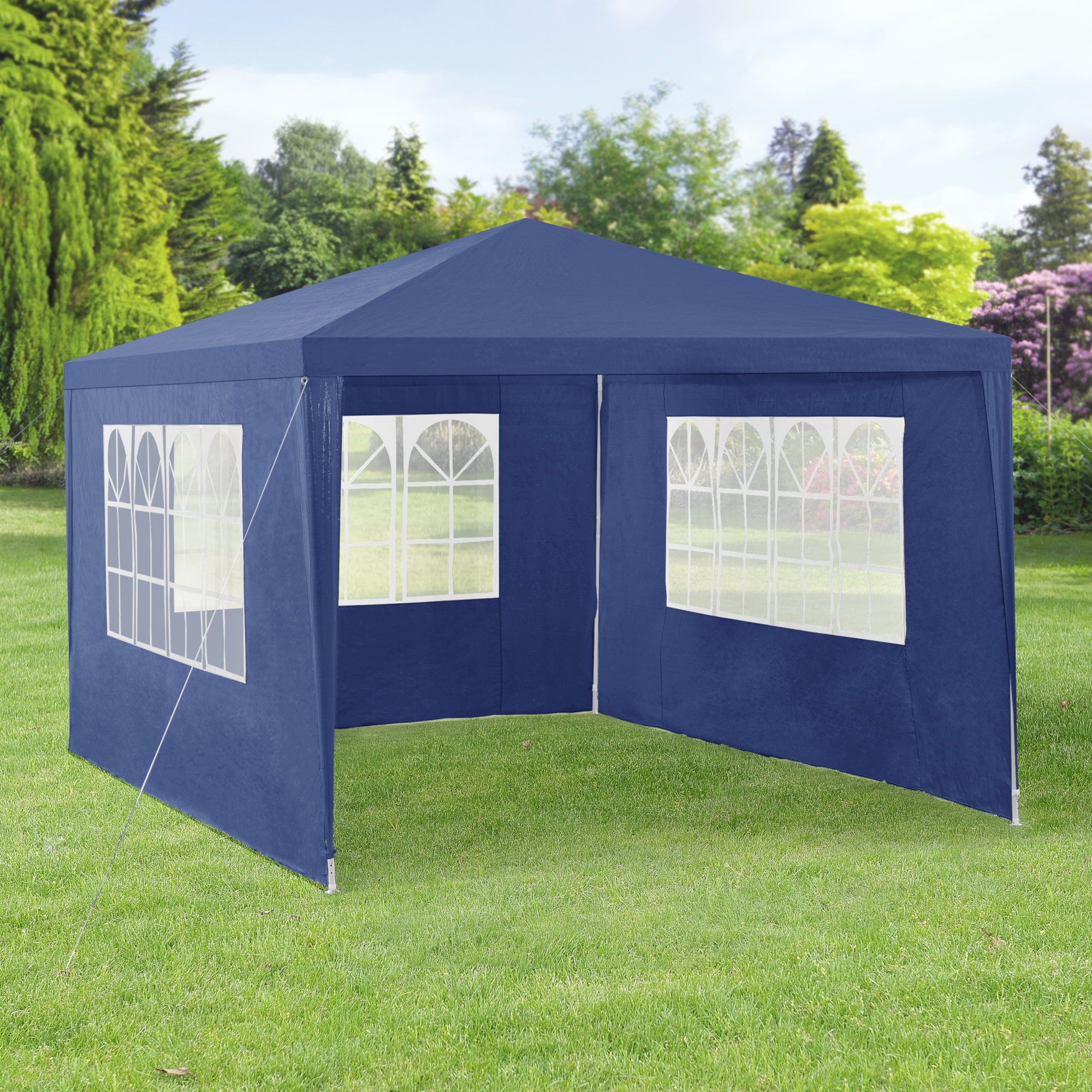 foto del prodotto gazebo per eventi wedau con copertura impermeabile 400x300x255 cm blu scuro casa.pro