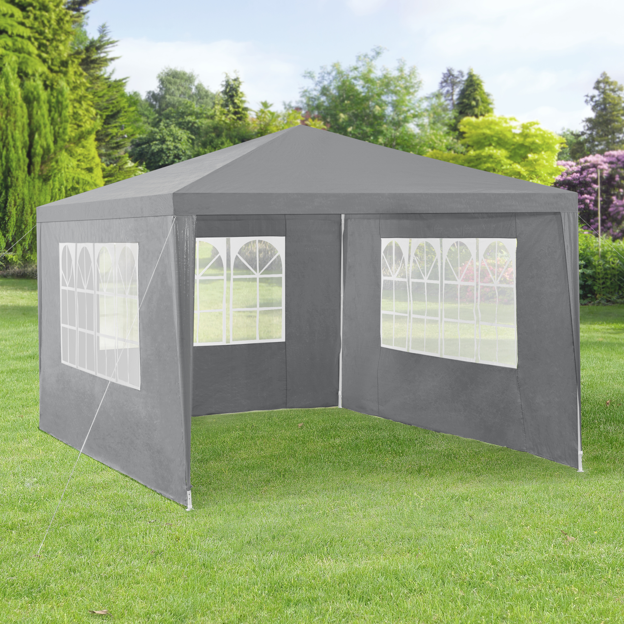 foto del prodotto gazebo per eventi wedau con copertura impermeabile 400x300x255 cm grigio scuro casa.pro
