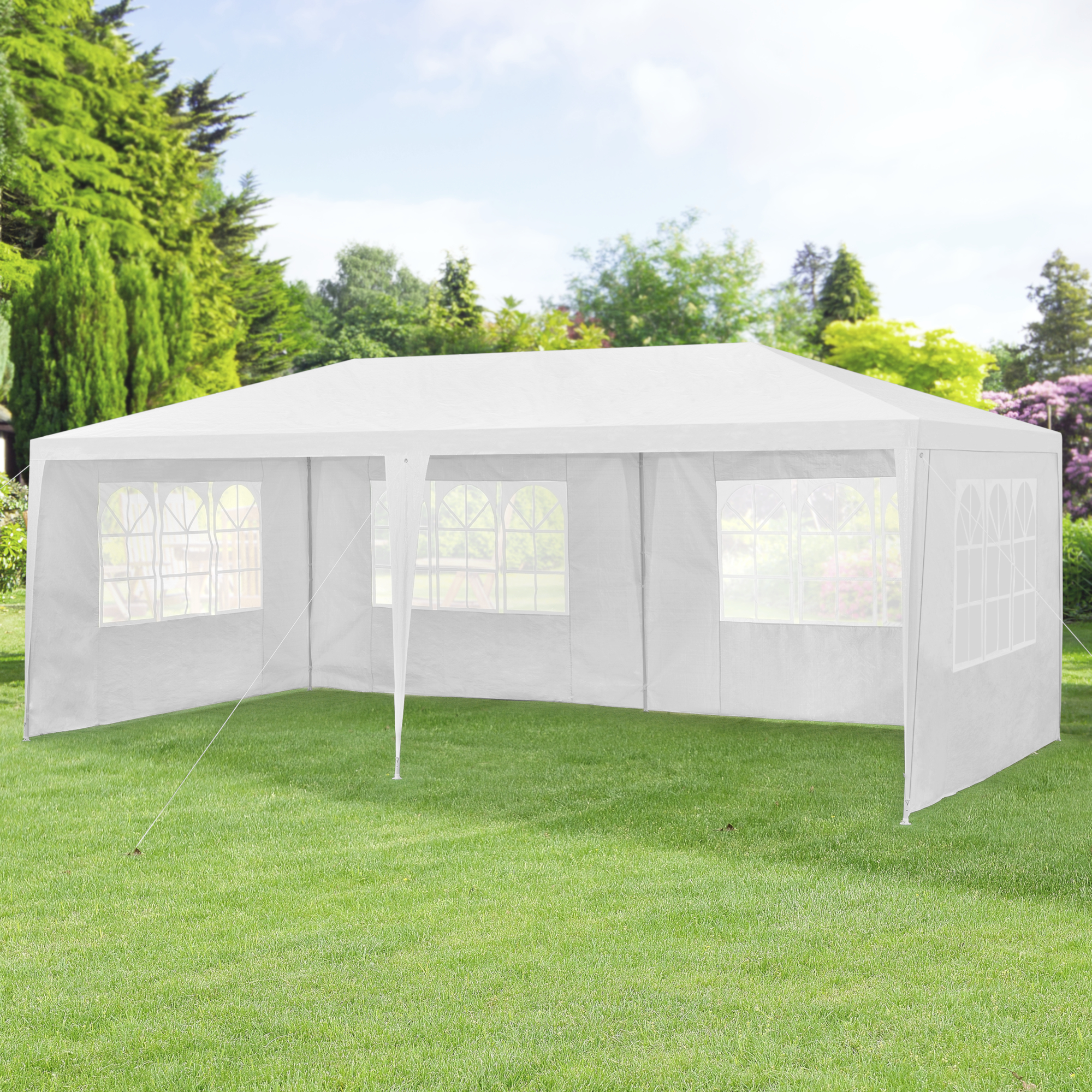 foto del prodotto gazebo per eventi wedau con copertura impermeabile 600x300x255 cm bianco casa.pro