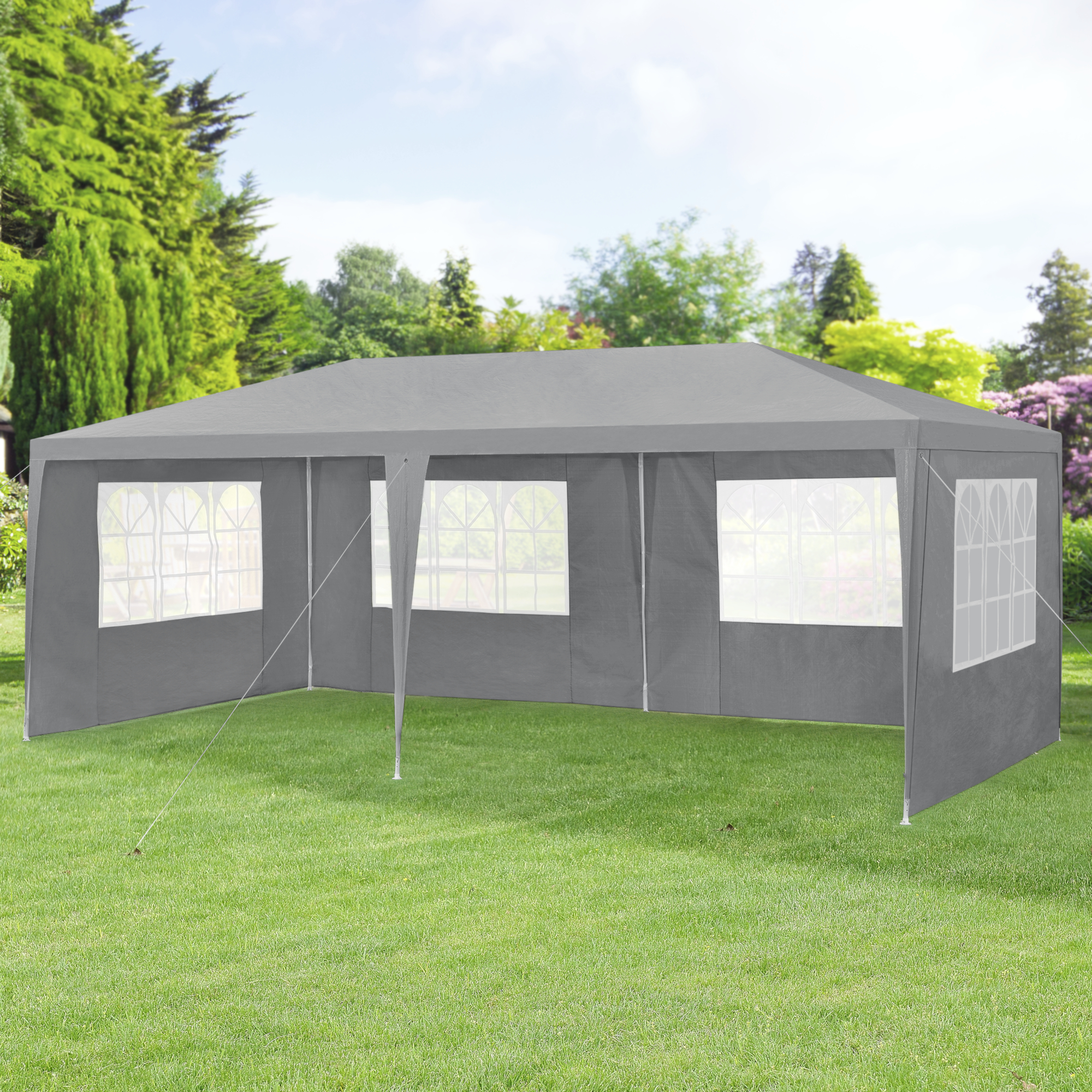 foto del prodotto gazebo per eventi wedau con copertura impermeabile 600x300x255 cm grigio scuro casa.pro