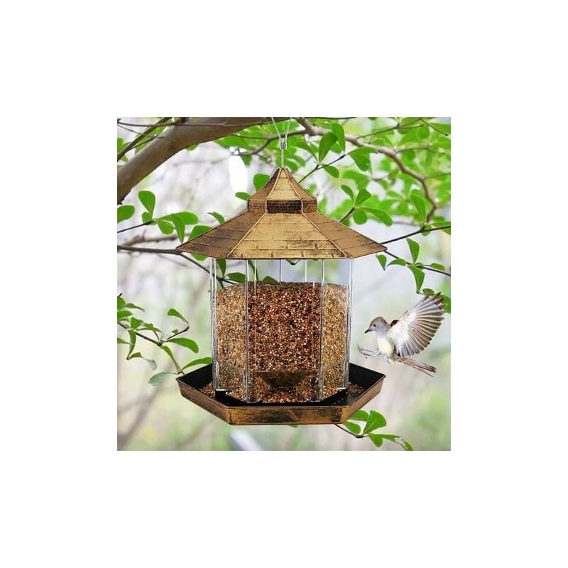 foto del prodotto gazebo per mangiatoia per uccelli selvatici da appendere, decorazione per esterni perfetta per attirare gli uccelli nel giardino esterno per