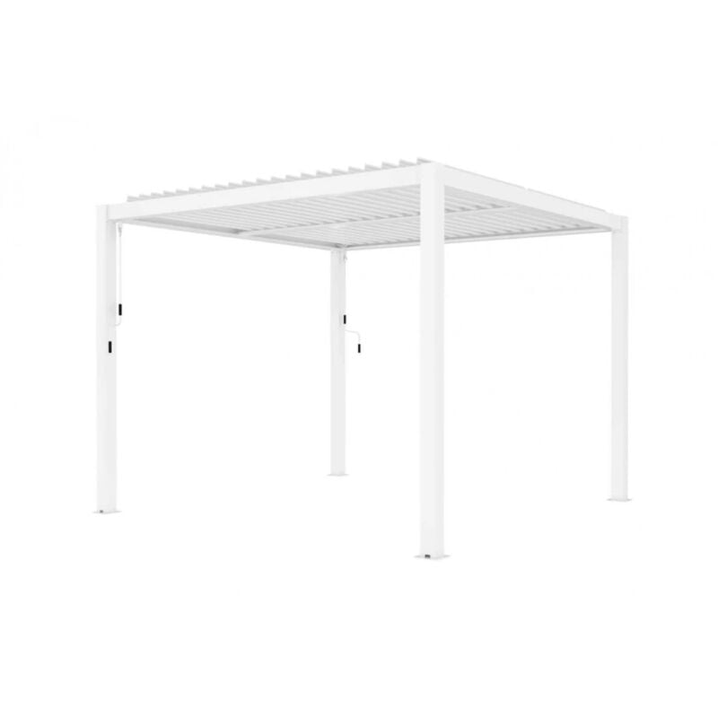 foto del prodotto gazebo pergola bioclimatica da esterno elica garden bianca in alluminio 4x4 m