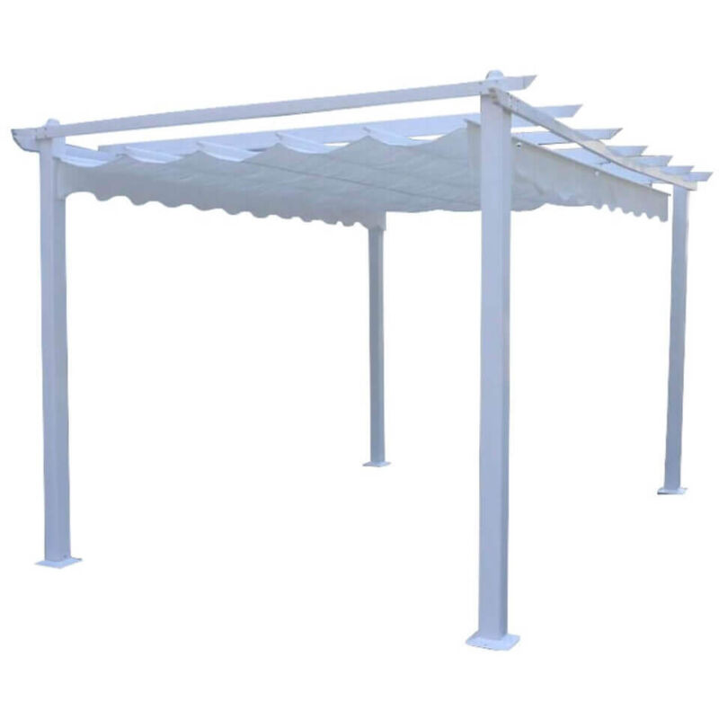 foto del prodotto gazebo pergola da esterno 3x4 mt in alluminio con telo in poliestere good summer tan