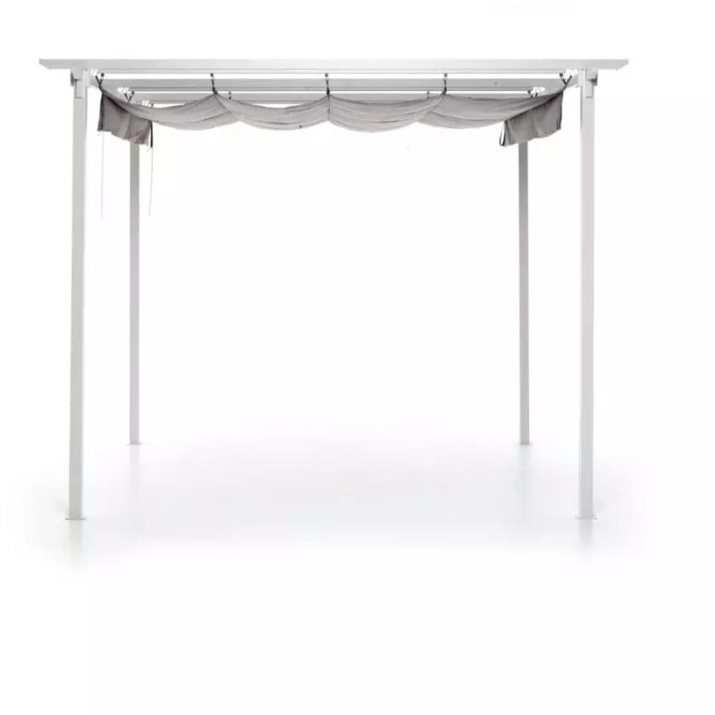 foto del prodotto gazebo pergola da esterno retrattile mykonos , colore bianco 2,90x2,90x2,30 mt