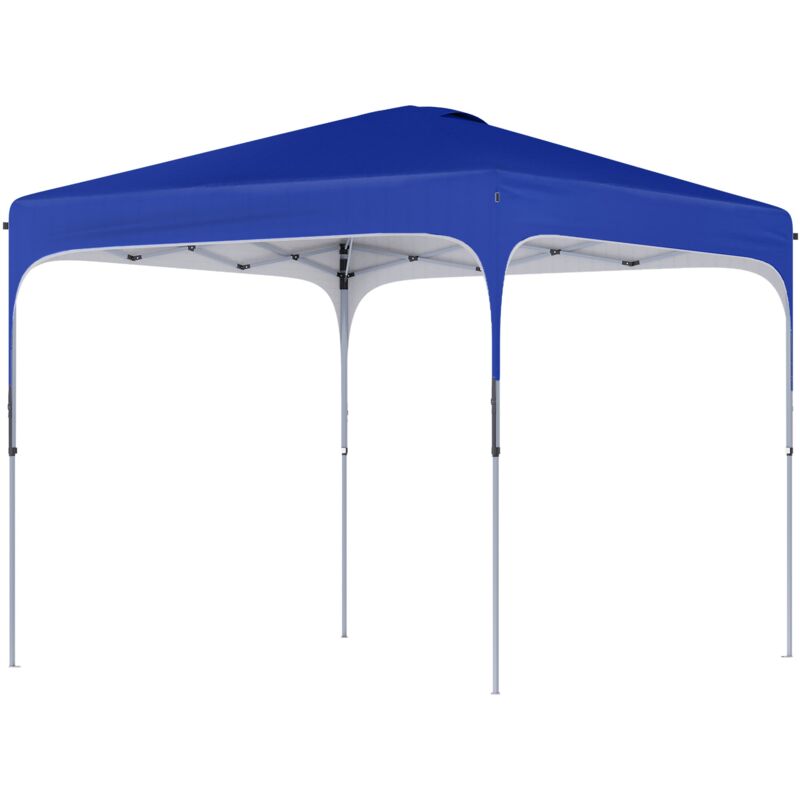 foto del prodotto gazebo pieghevole 2.5x2.5 m con altezza regolabile sacchetti di sabbia e borsa con ruote blu