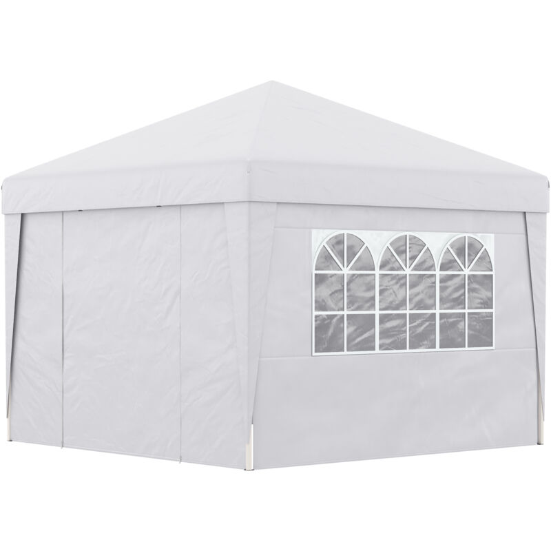 foto del prodotto gazebo pieghevole 3x3m pop up con altezza regolabile bianco outsunny