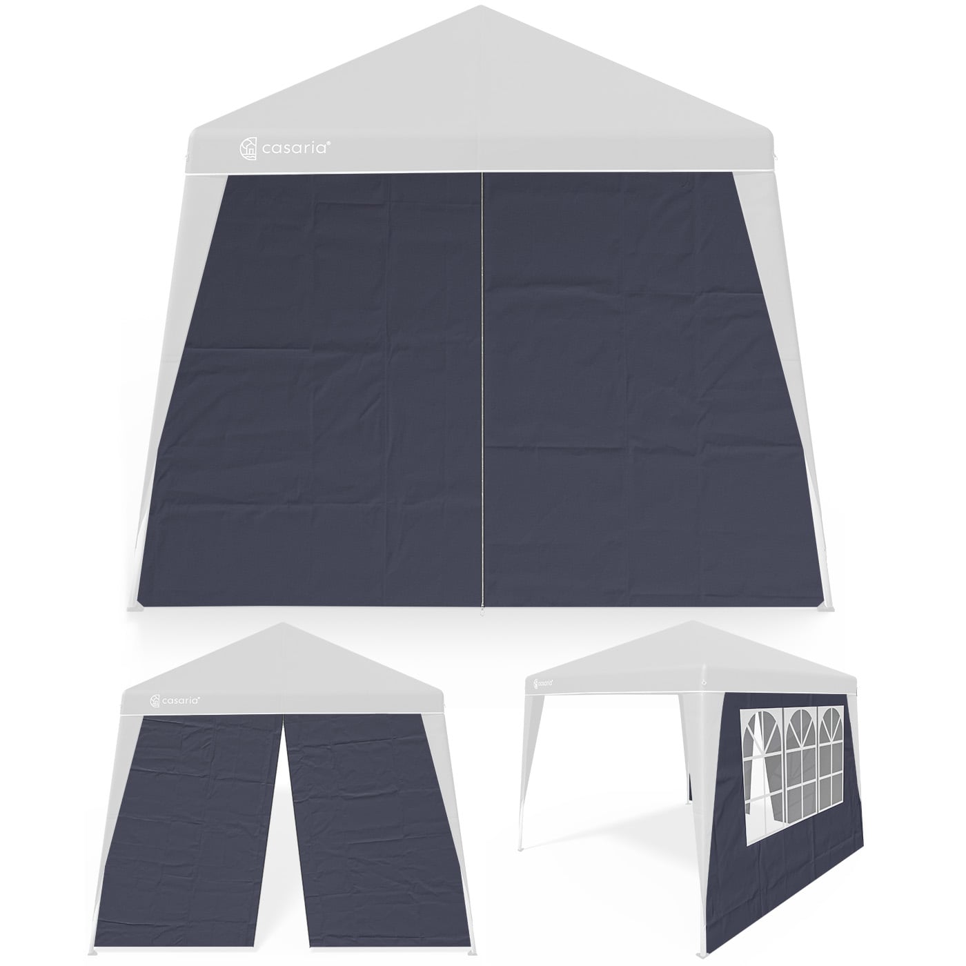 foto del prodotto gazebo pieghevole a parete laterale capri set di 2 antracite 3x3m
