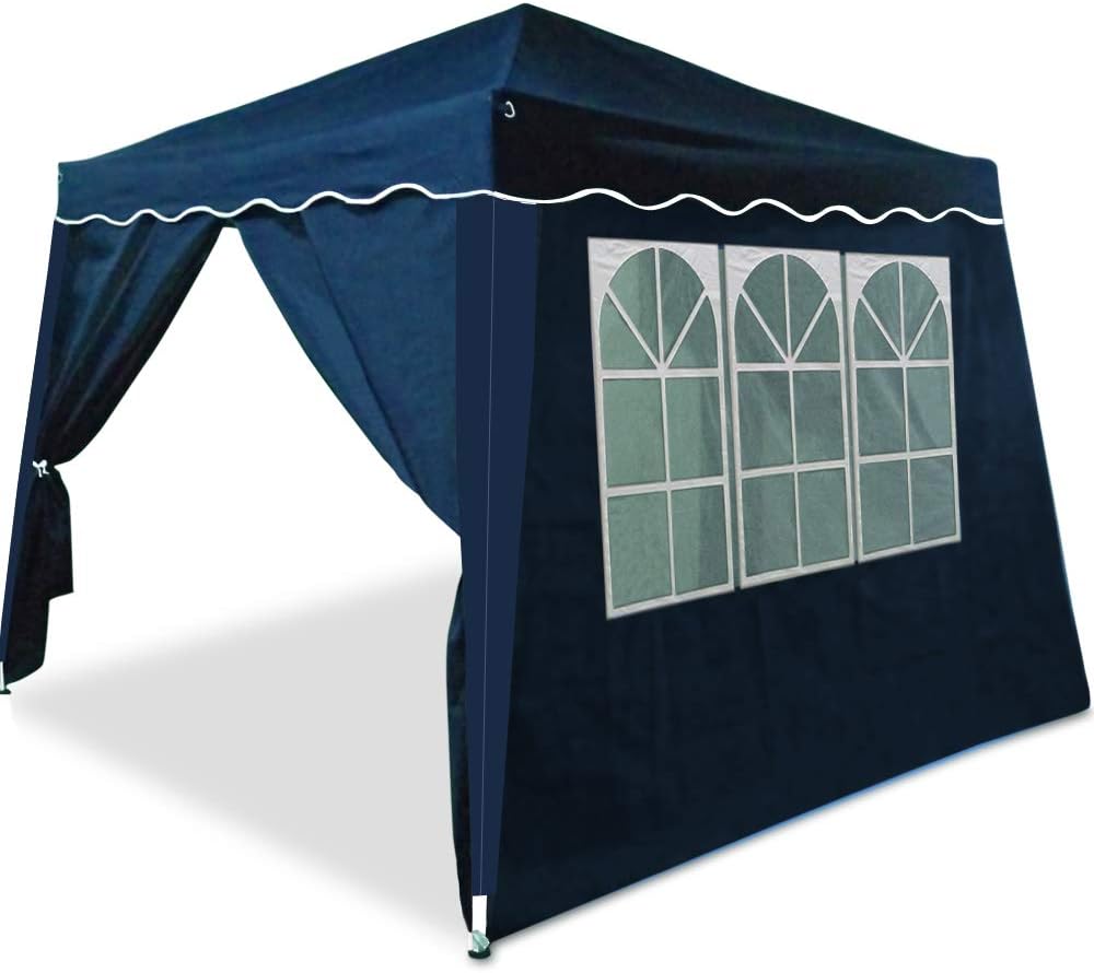 foto del prodotto gazebo pieghevole capri blu 3x3m incluse 4 pareti laterali