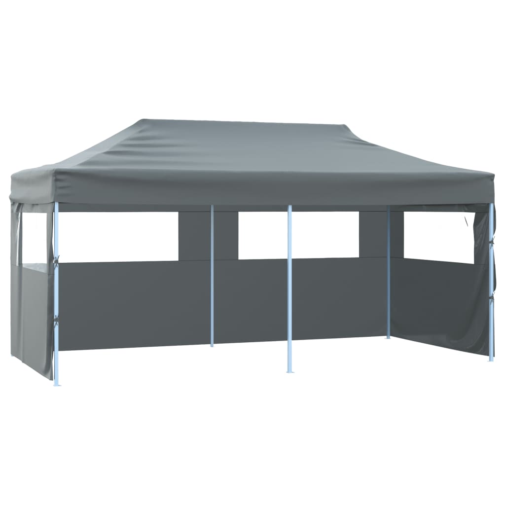 foto del prodotto gazebo pieghevole con 4 pareti 3x6m acciaio antracite cod mxl 66264