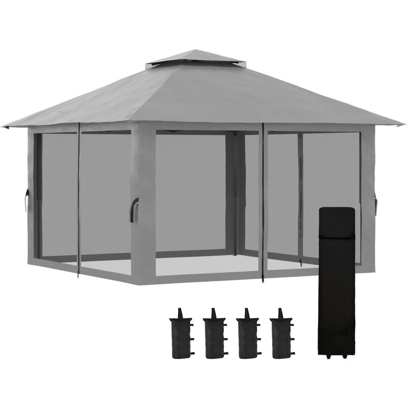 foto del prodotto gazebo pieghevole con borsa picchetti funi e sacchi di sabbia inclusi outsunny