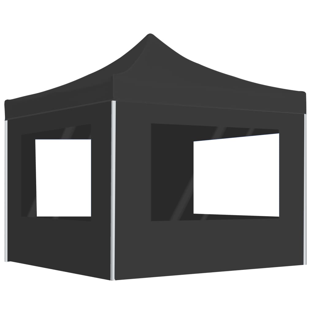 foto del prodotto gazebo pieghevole con pareti alluminio 2x2 m antracitecod mxl 94960