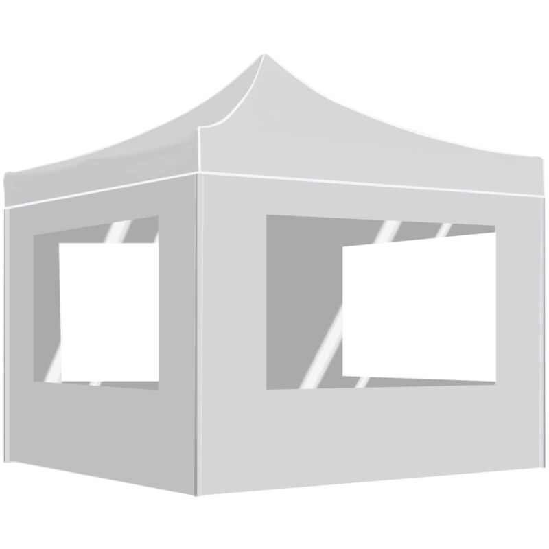 foto del prodotto gazebo pieghevole con pareti in alluminio 3x3 m bianco vidaxl 722527