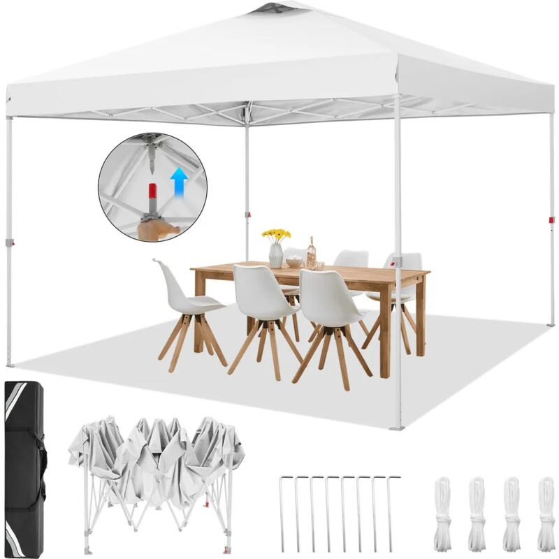 foto del prodotto gazebo pieghevole da giardino 3x3m . gazebo impermeabile pop up . tendone da esterno. apertura di ventilazione superiore. altezza regolabile.