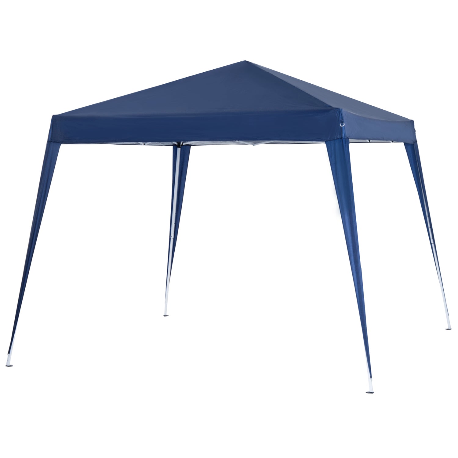 foto del prodotto gazebo pieghevole da giardino con struttura antivento 2,4x2,4m in acciaio e corde blu