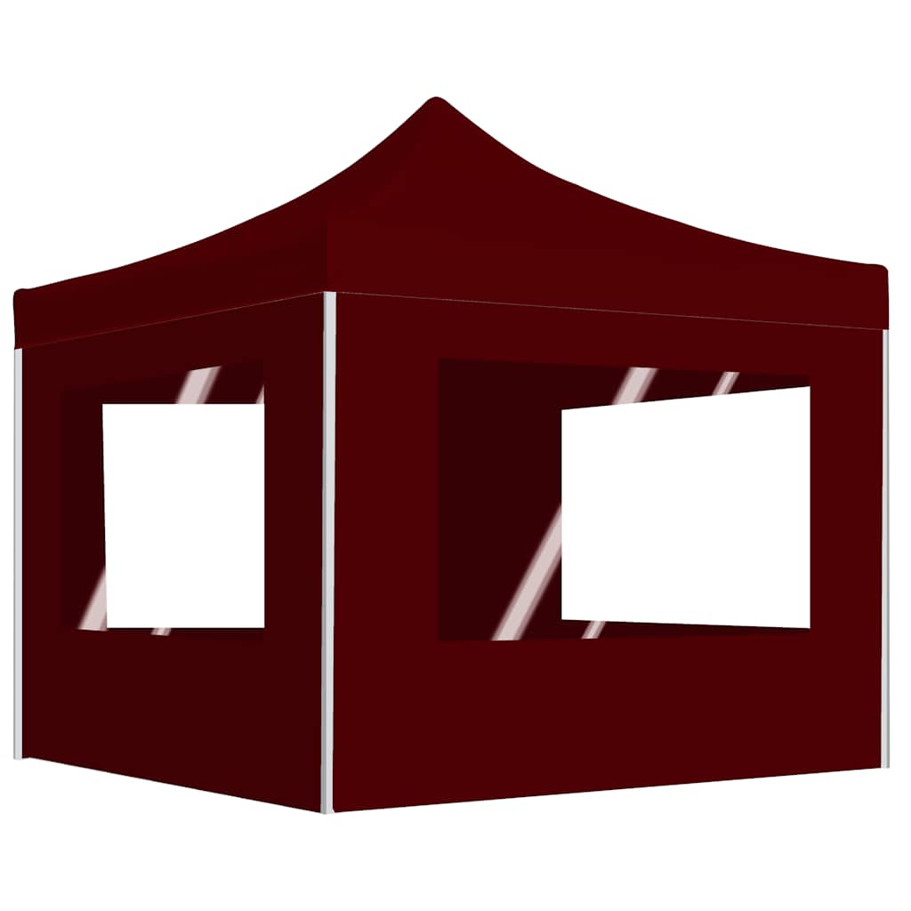 foto del prodotto gazebo pieghevole in alluminio con pareti 3x3 m rosso vino