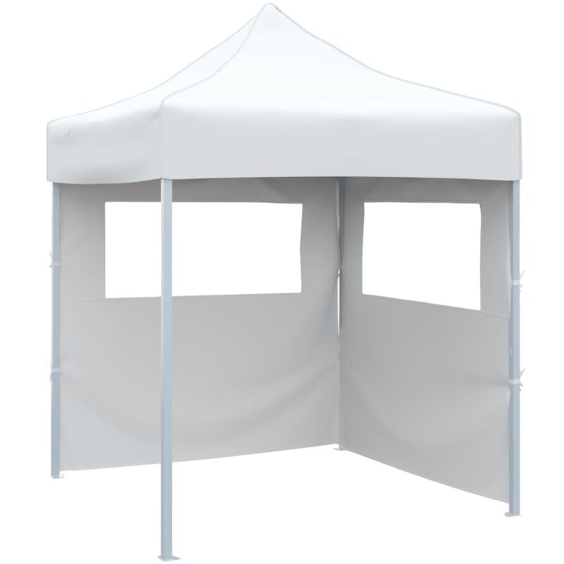foto del prodotto gazebo pieghevole professionale 2 pareti 2x2m acciaio bianco vidaxl