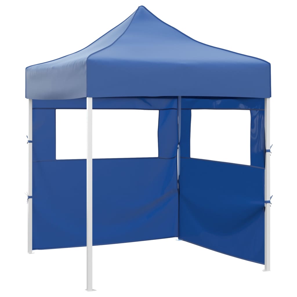 foto del prodotto gazebo pieghevole professionale 2 pareti 2x2m acciaio blu cod mxl 65934
