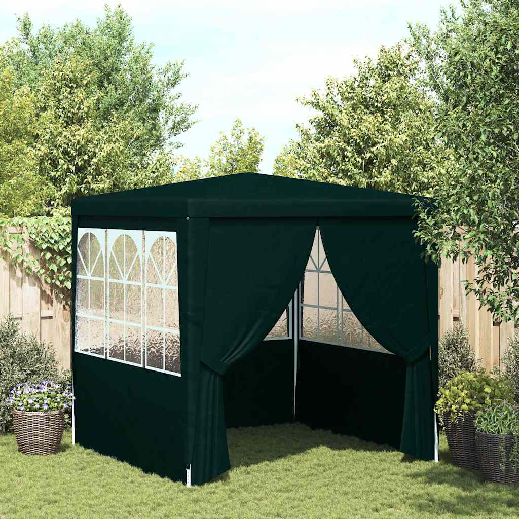 foto del prodotto gazebo professionale con pareti 2,5x2,5 m verde 90 g/m