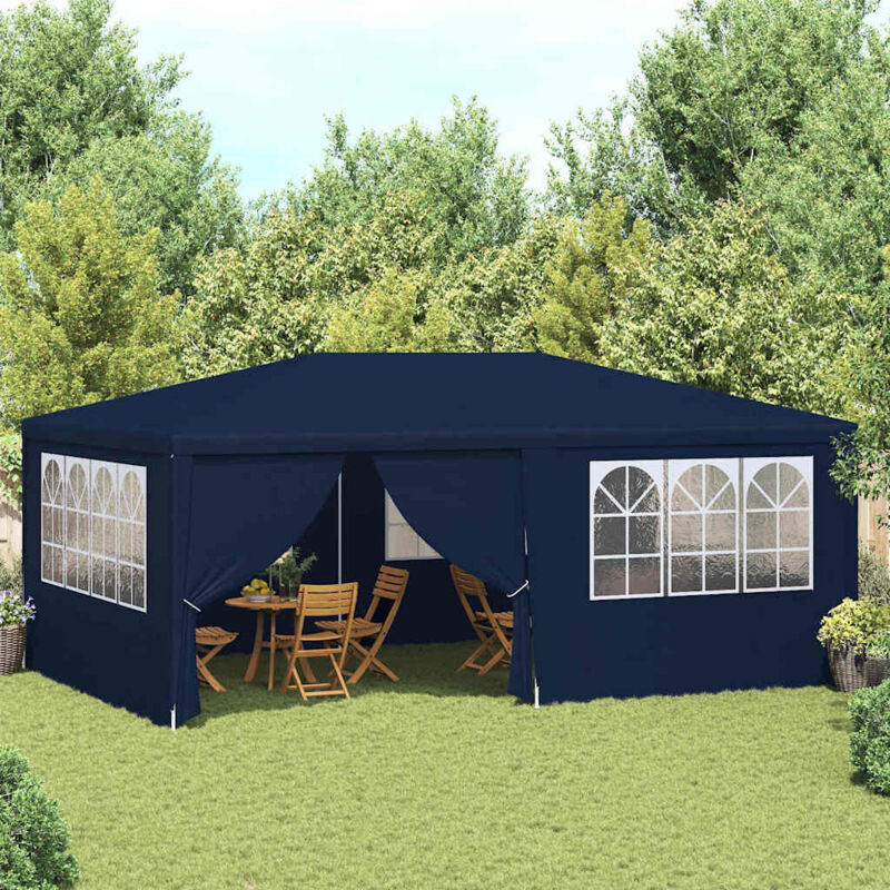foto del prodotto gazebo professionale con pareti 4x6 m blu 90 g m vidaxl 741132
