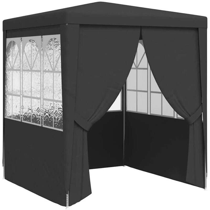 foto del prodotto gazebo professionale da giardino con pareti 2x2 m 90 g m resistente vari colori colore antracite