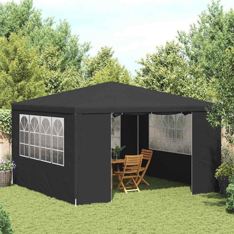 foto del prodotto gazebo professionale da giardino con pareti 4x4 m 90 g m resistente vari colori colore antracite