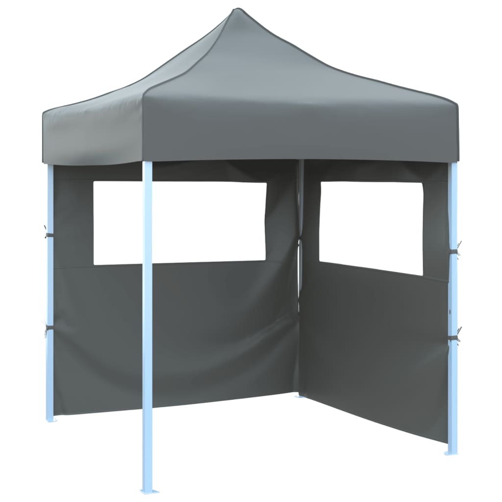 foto del prodotto gazebo professionale pieghevole 2 pareti 2x2m acciaio antracite