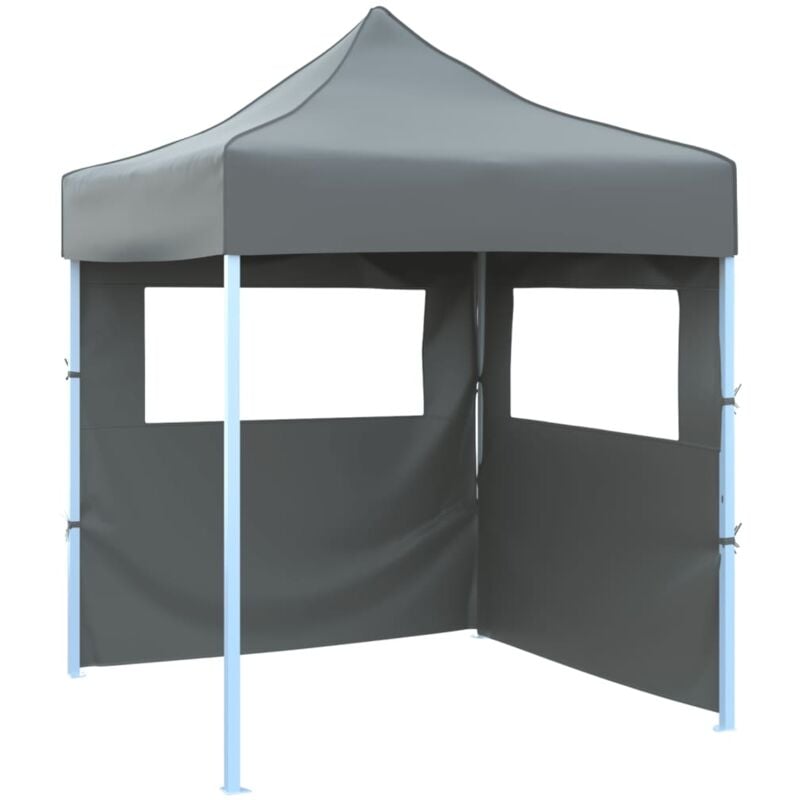 foto del prodotto gazebo professionale pieghevole 2 pareti 2x2m acciaio antracite vidaxl 928873