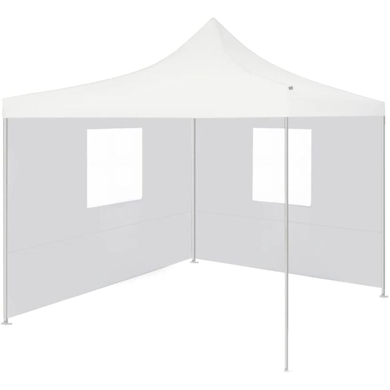 foto del prodotto gazebo professionale pieghevole 2 pareti 3x3 m acciaio bianco vidaxl 212265