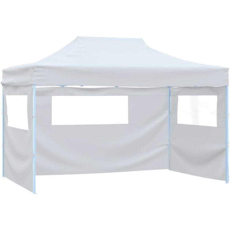 foto del prodotto gazebo professionale pieghevole 3 pareti 3x4m acciaio bianco vidaxl