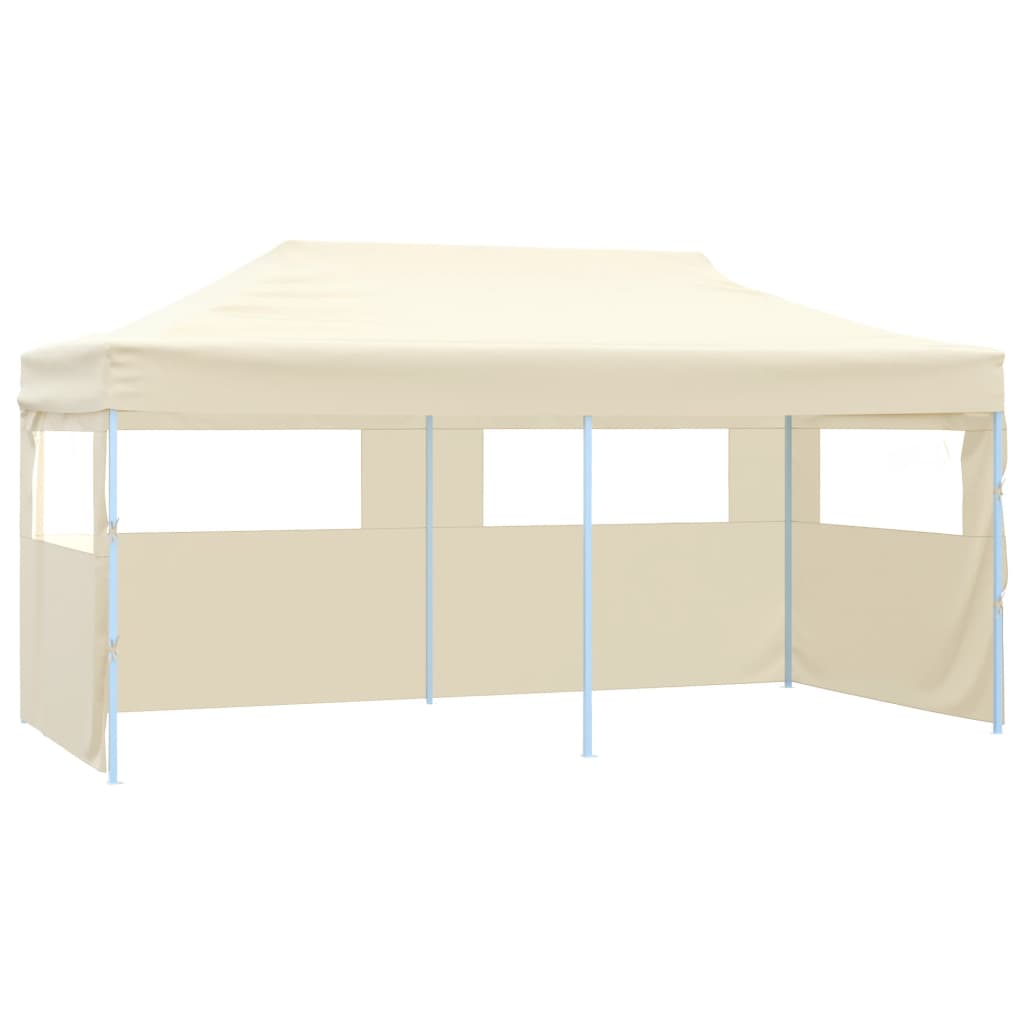 foto del prodotto gazebo professionale pieghevole con 4 pareti 3x6m acciaio crema cod mxl 43242