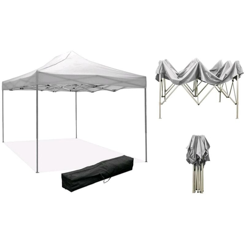 foto del prodotto gazebo richiudibile 3x4,5 metri bianco telo in pvc impermeabile per banchetti