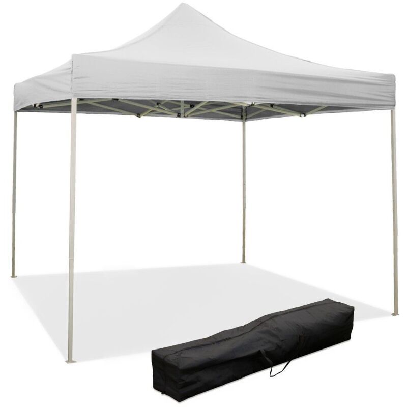 foto del prodotto gazebo richiudibile pieghevole 2 x 2 bianco ricoperto in pvc impermeabile
