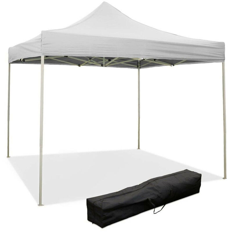 foto del prodotto gazebo richiudibile pieghevole 2x2m in acciaio e pvc impermeabile bianco