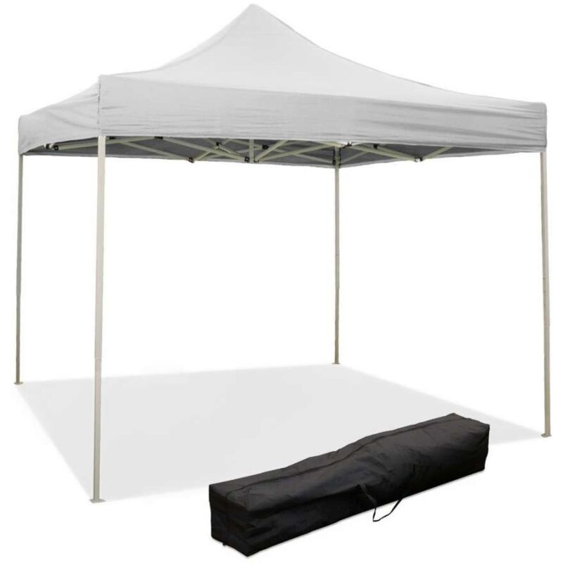 foto del prodotto gazebo richiudibile pieghevole 3 x 3 bianco ricoperto in pvc impermeabile
