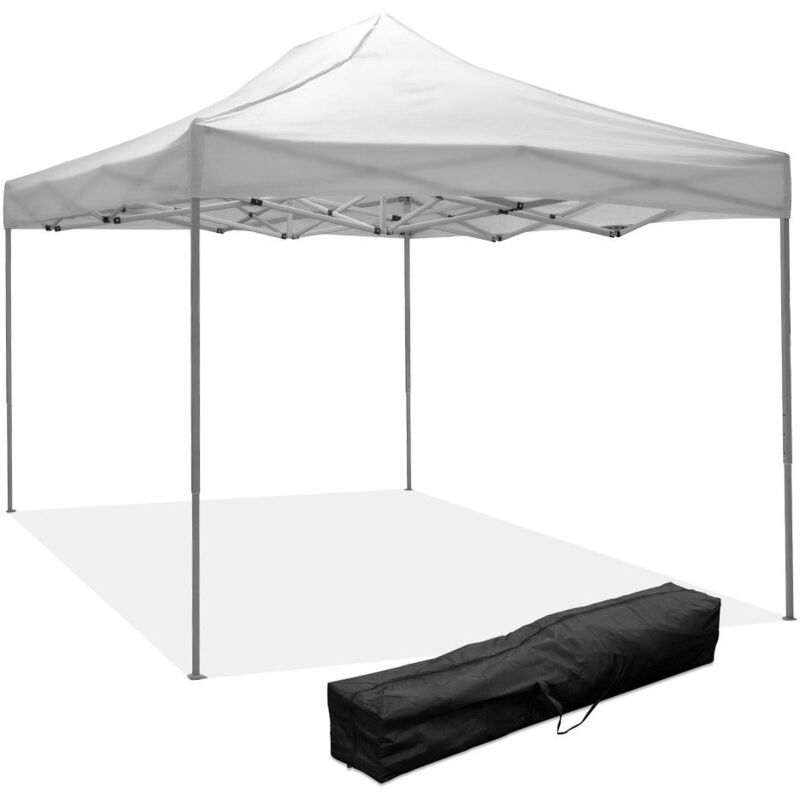 foto del prodotto gazebo richiudibile pieghevole 3 x 4,5 bianco ricoperto in pvc impermeabile
