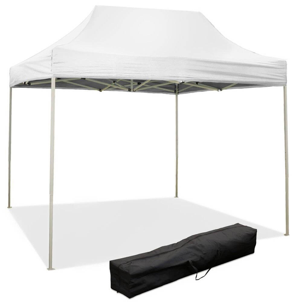foto del prodotto gazebo richiudibile pieghevole 3x2m in acciaio e pvc impermeabile bianco
