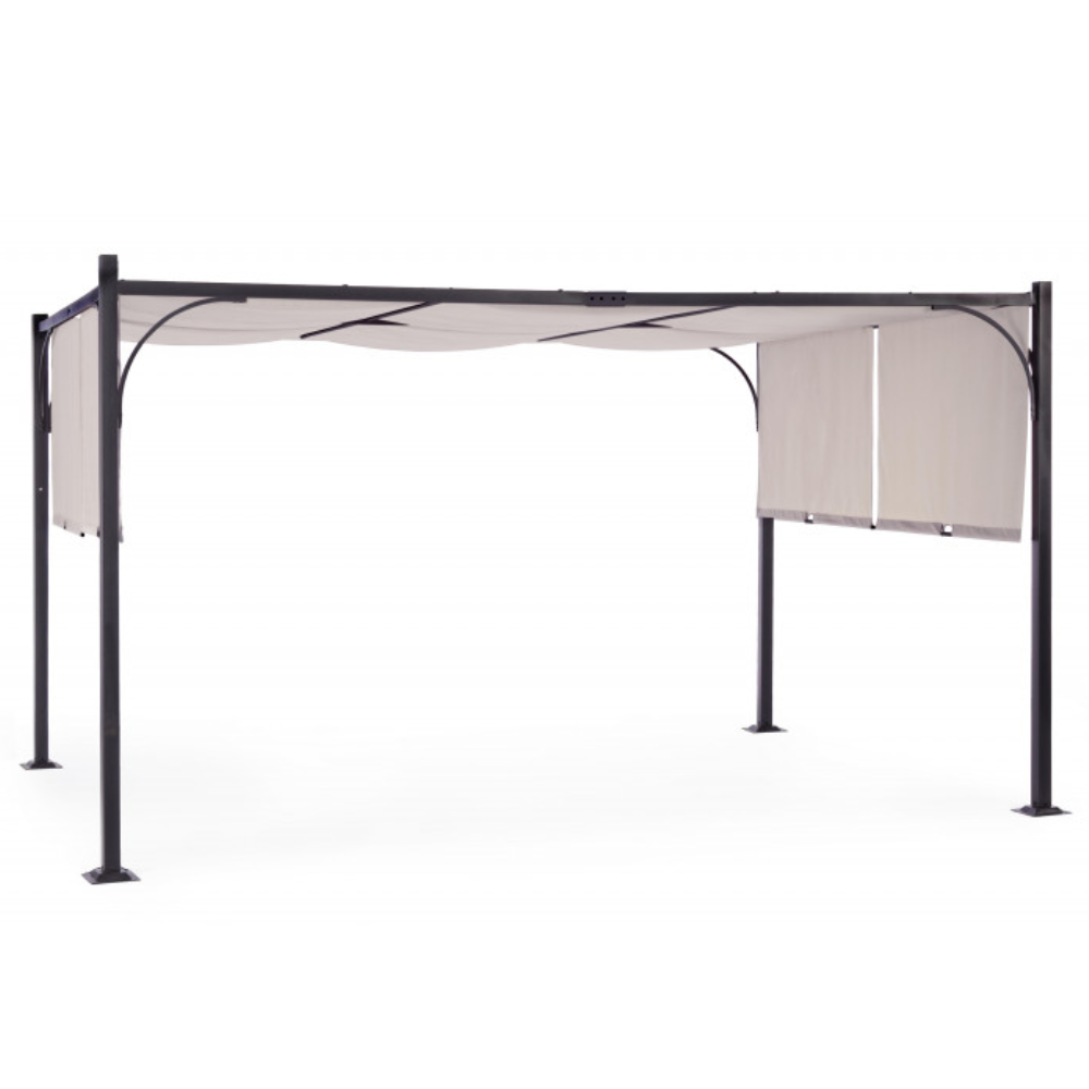 foto del prodotto gazebo slide 3x4 metri in acciaio colore telo grigio struttura antracite
