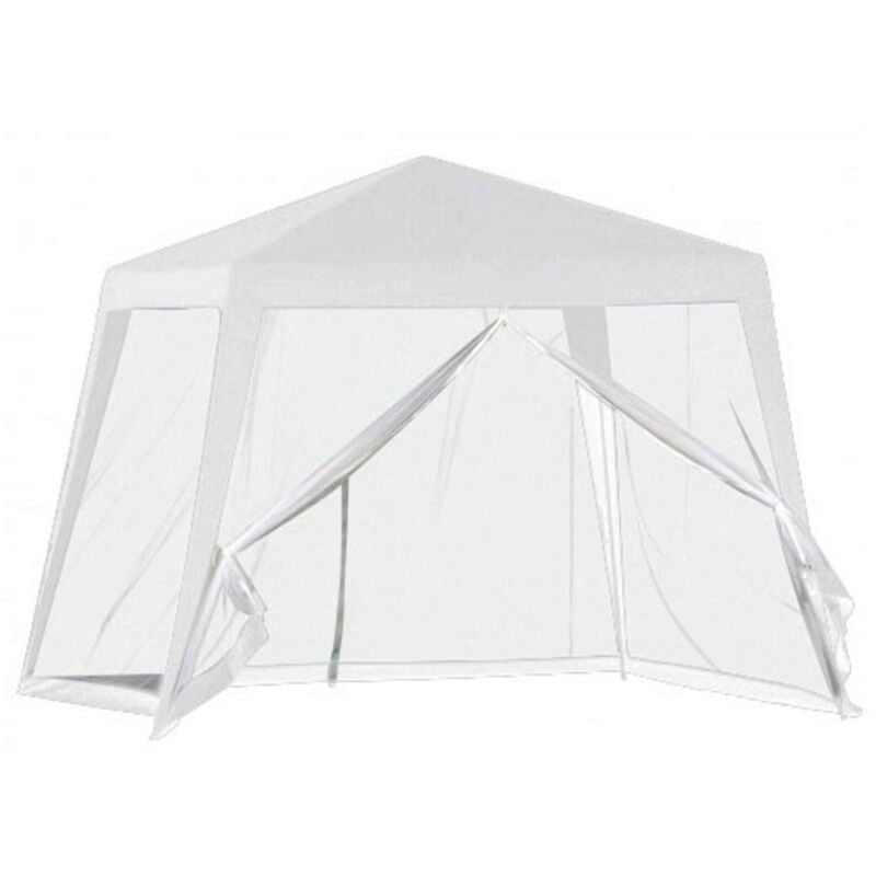 foto del prodotto gazebo tenda da giardino resistente removibile 2.5x2.4x3mt bianco con zanzariera 222708 trade shop traesio