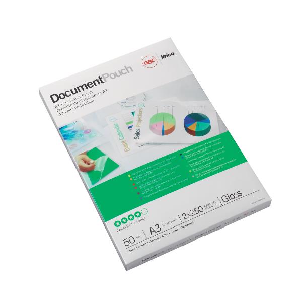 foto del prodotto gbc pouch per plastificazione documenti a3 2x100mic lucide 100 