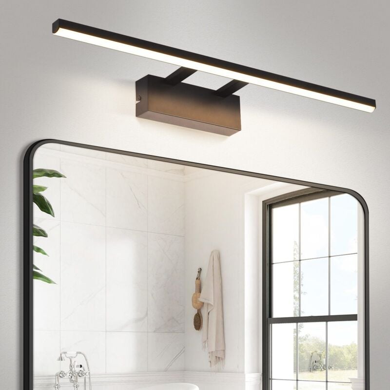 foto del prodotto gbly applique da parete a led per specchio da bagno, 13 w, moderno nero opaco, 60 cm, luce bianca neutra 4000 k, applique da parete