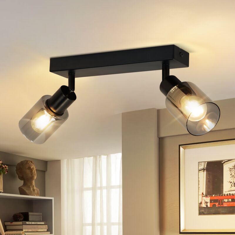 foto del prodotto gbly applique murale 2 fiamme vintage lampada da soffitto e14 lampada da soffitto industriale in metallo e vetro rotativo 350 proiettore spot da
