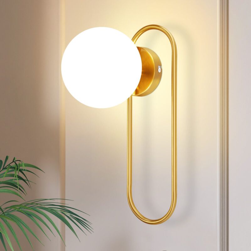 foto del prodotto gbly applique murale interna lampada da parete corridoio applique murale vetro dorato moderna lampada corridoio appliques e14 bolla di vetro