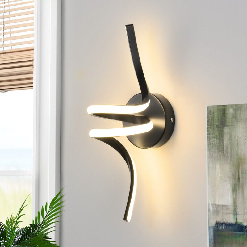 foto del prodotto gbly applique murale led interna nera applique murale per scaletta, corridoio, salotto, camera da letto, balcone, design moderno, illuminazione