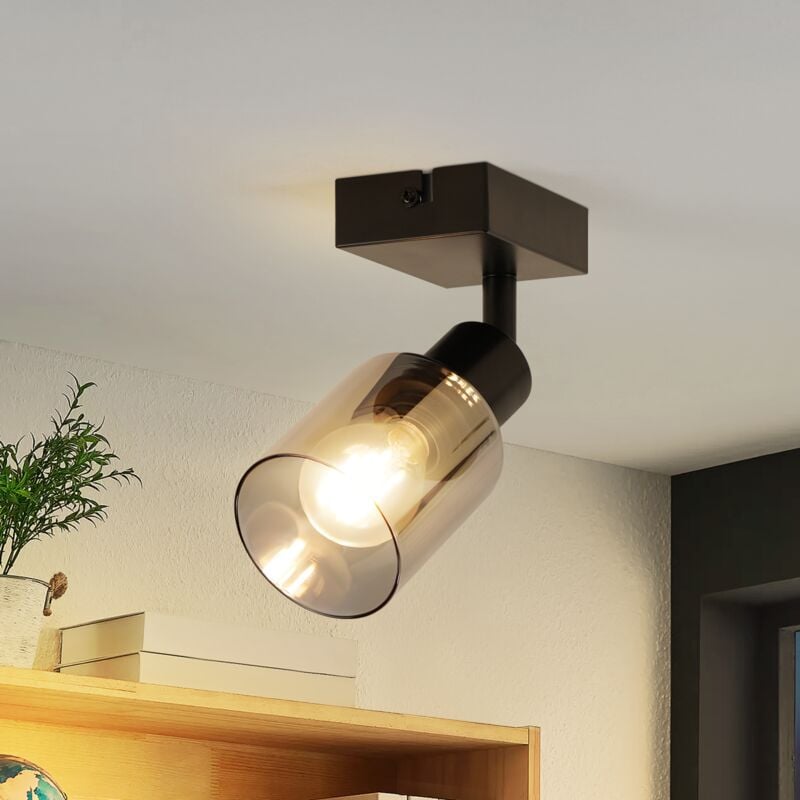foto del prodotto gbly applique murale vintage 1 fiamma lampada da parete retr nera industriale lampada da soffitto e14 spot da soffitto corridoio in vetro