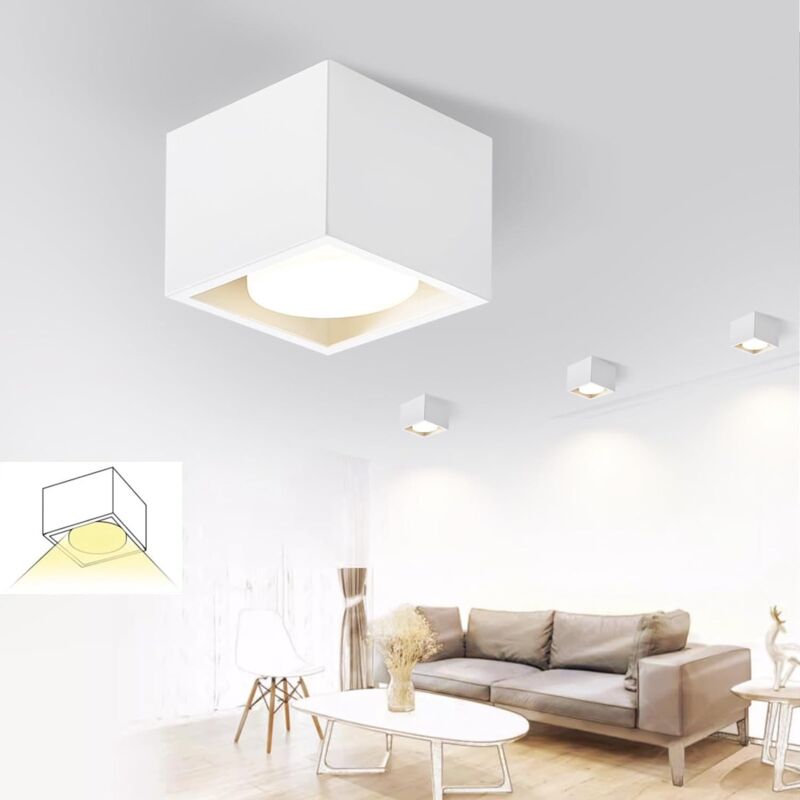 foto del prodotto gbly faretti da soffitto a led faretti da soffitto bianchi faretti da soffitto da superficie faretti faretto da soffitto quadrato bianco caldo