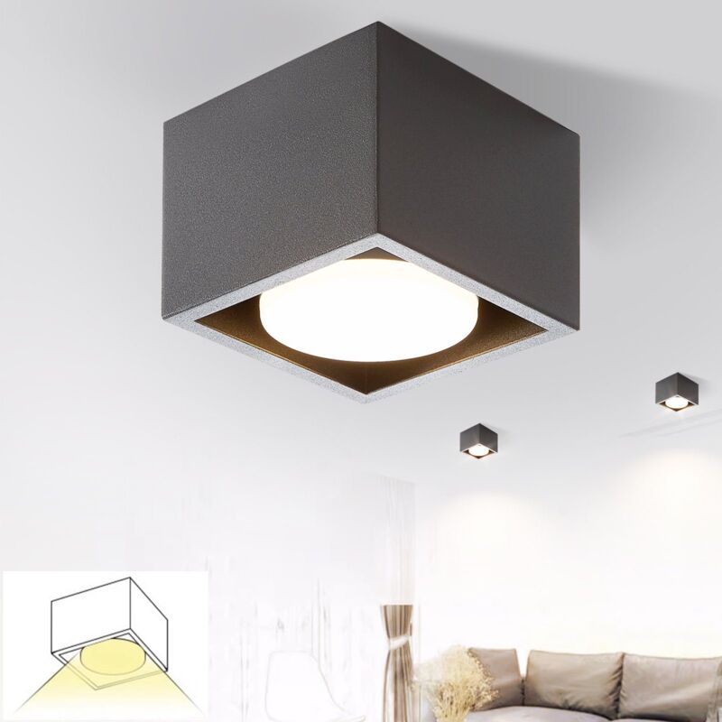 foto del prodotto gbly faretti da soffitto a led nero faretti faretto da soffitto con montaggio bianco caldo gx53 5w faretto da soffitto quadrato orientabile con